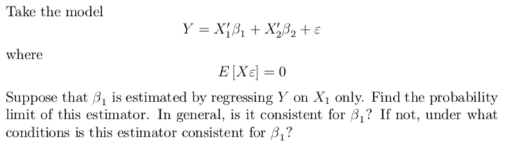 Take the model Y = X+XB+ where E[X] = 0 Suppose that