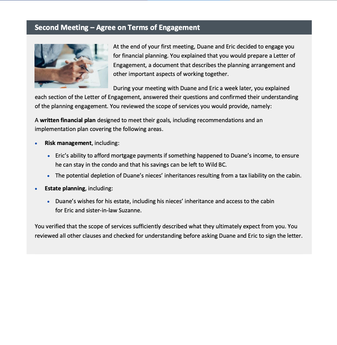 the wedding plans coming? Eric: We're trying to keep it simple, but