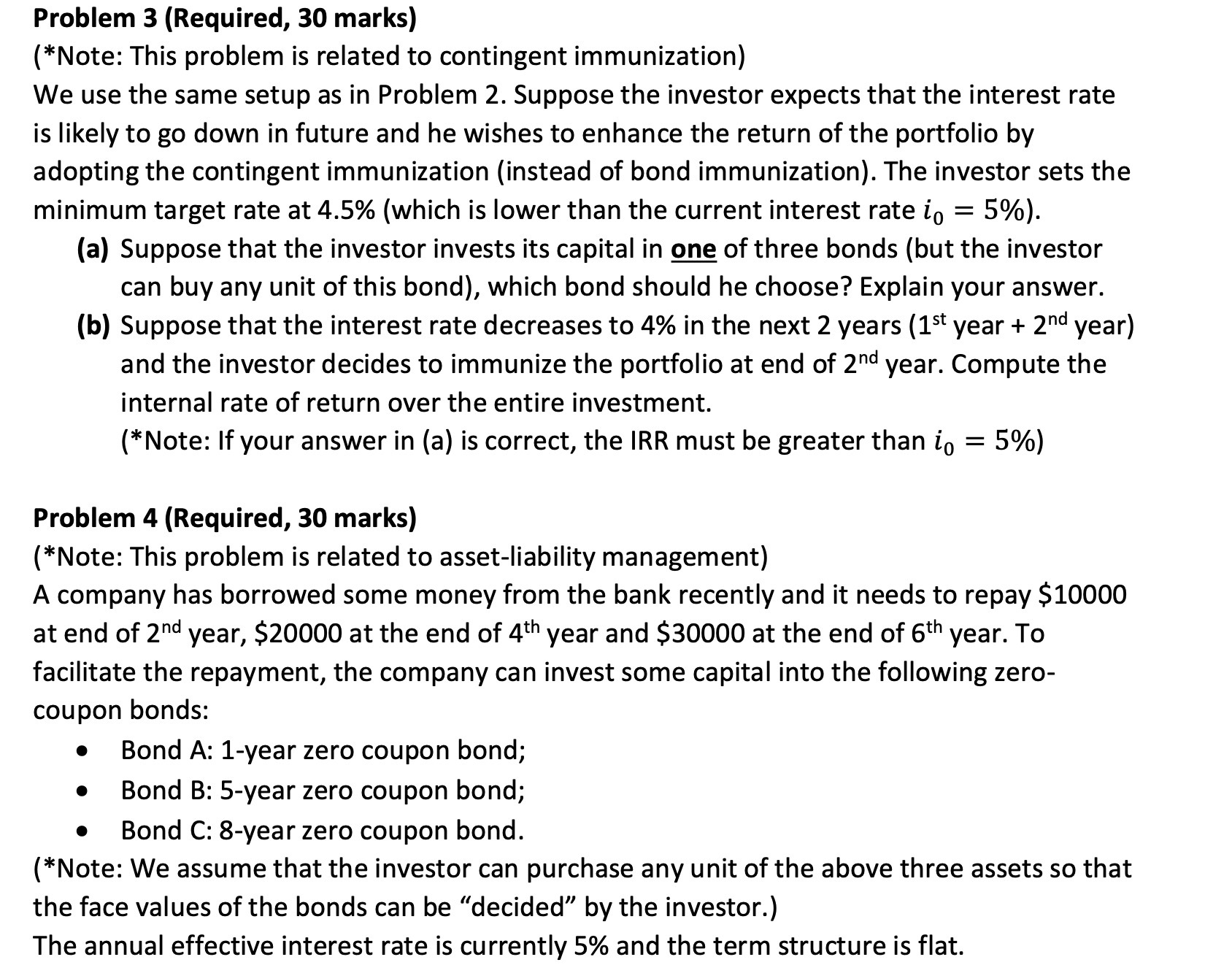 Problem 3 (Required, 30 marks) (*Note: This problem is related to contingent