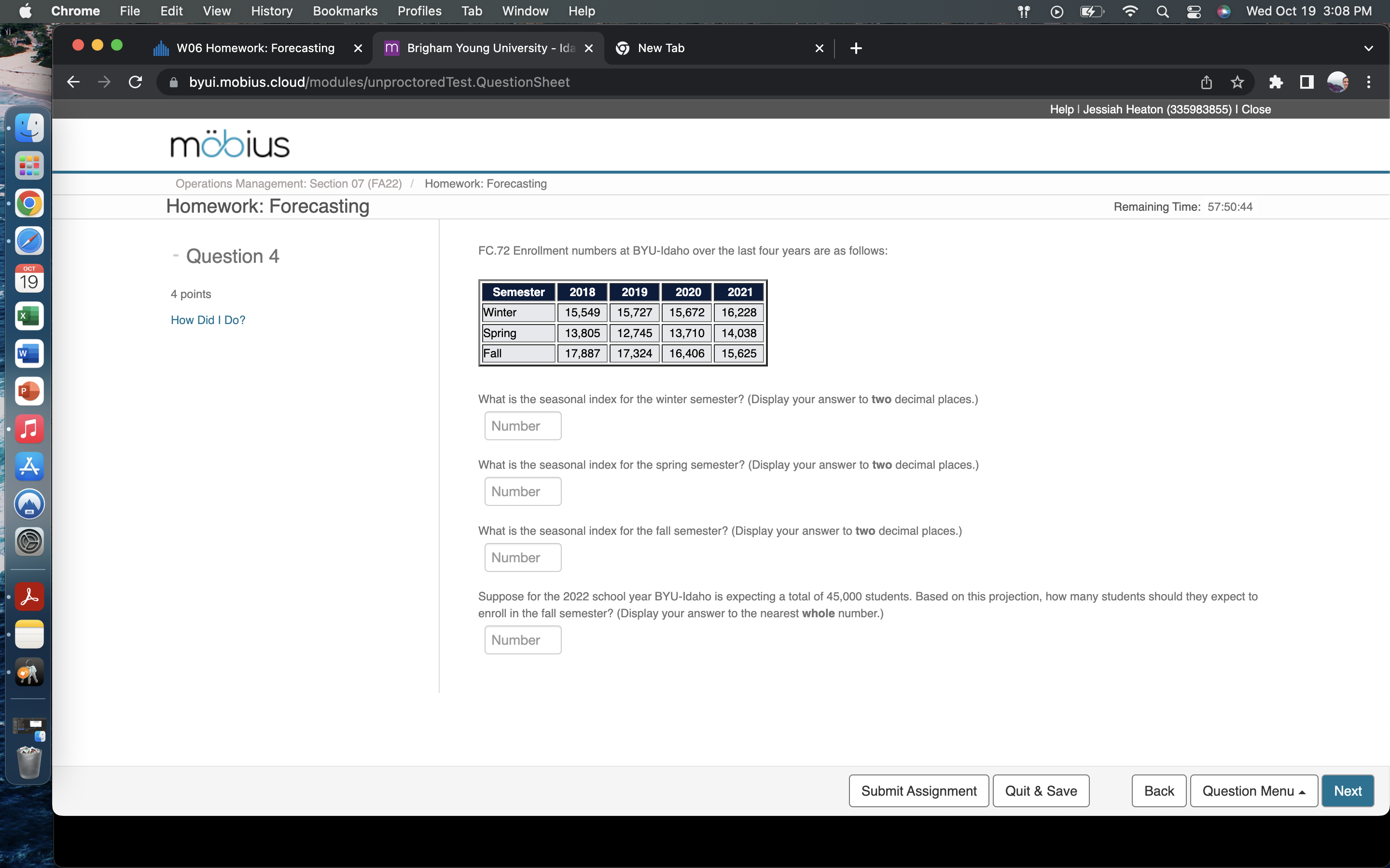 Chrome File Edit View History Bookmarks Profiles Tab Window Help C W06