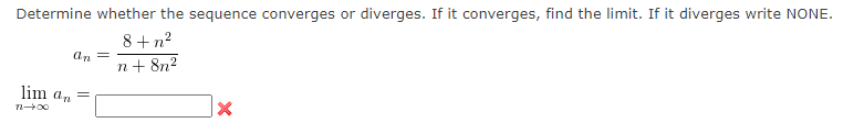 Determine whether the sequence converges or diverges. If it converges, find the