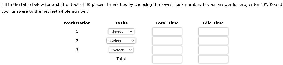 5-hour shift, and use the rule: choose the assignable task with the