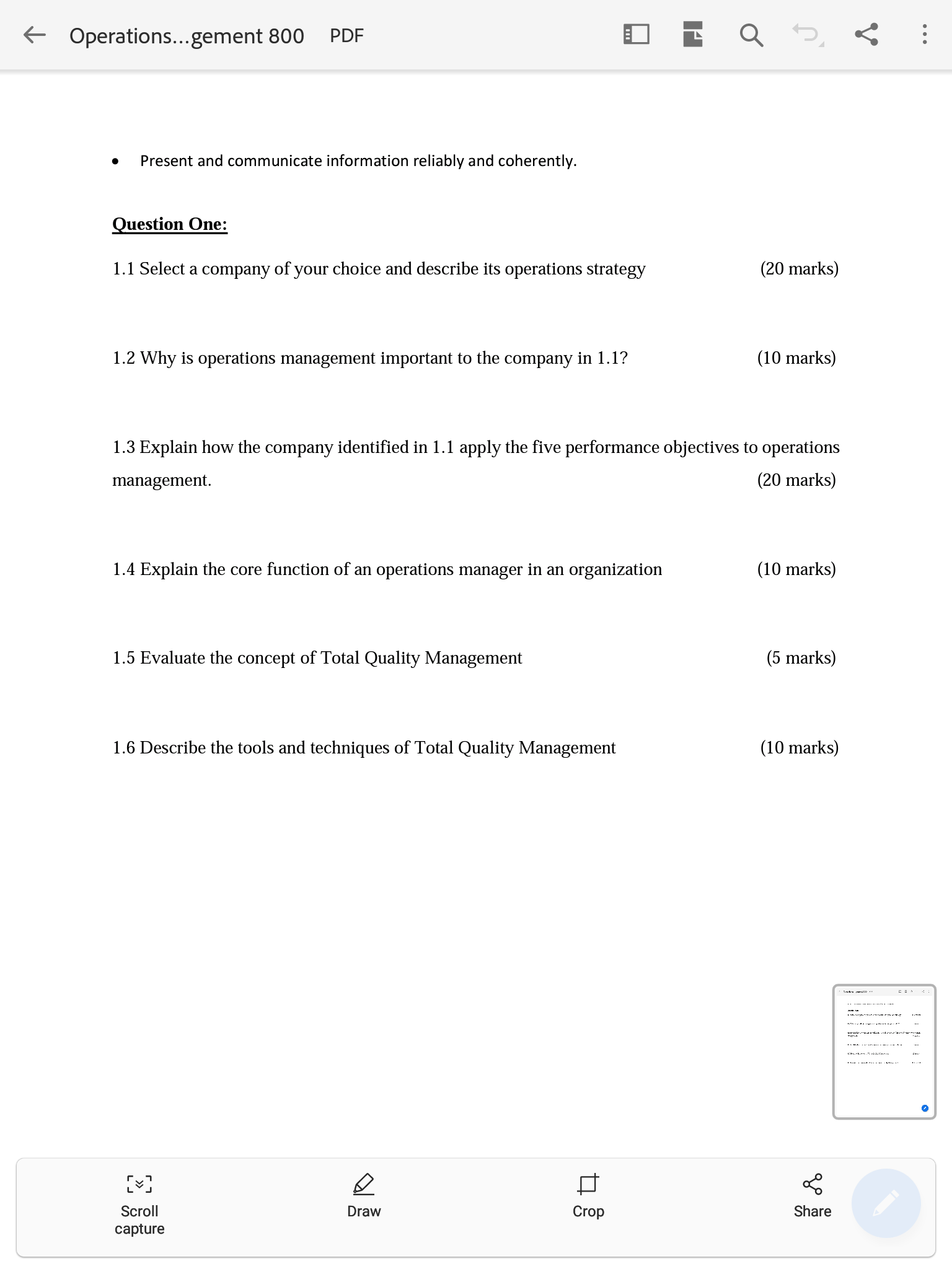 Operations...gement 800 PDF Present and communicate information reliably and coherently. 1.1 Select