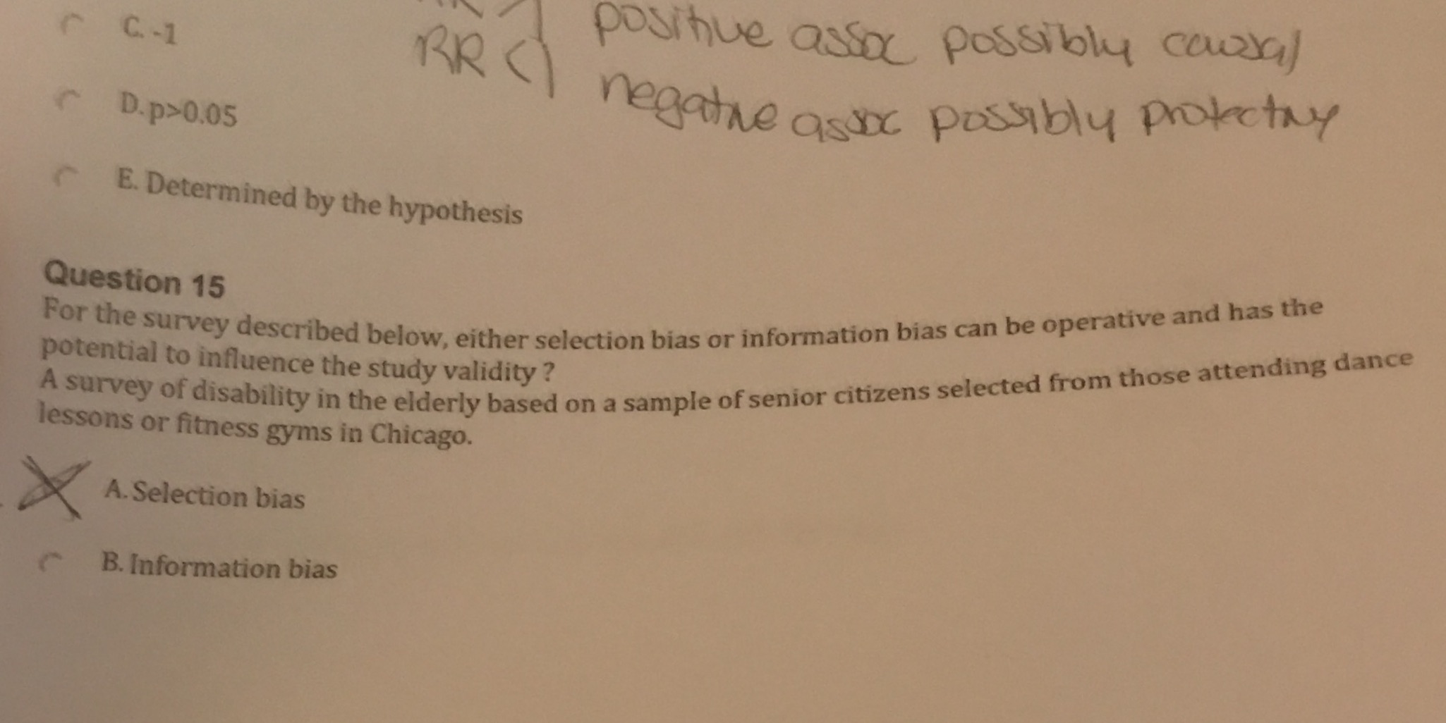 CC-1 C D. p>0.05 positive assoc possibly causal RR negative assoc possibly