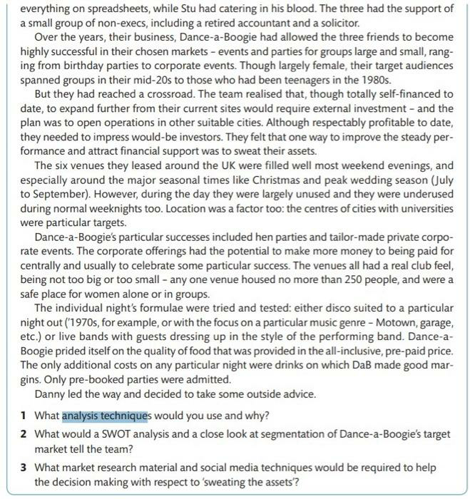 three former graduates of leisure manage- ment and recreation. They had, as