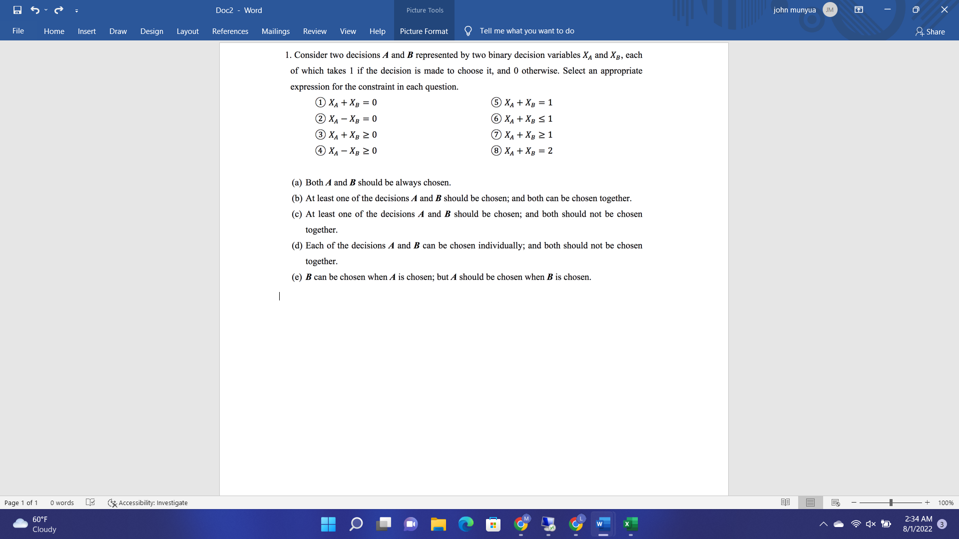 Doc2 - Word File Home Insert Draw Design Layout References Page 1