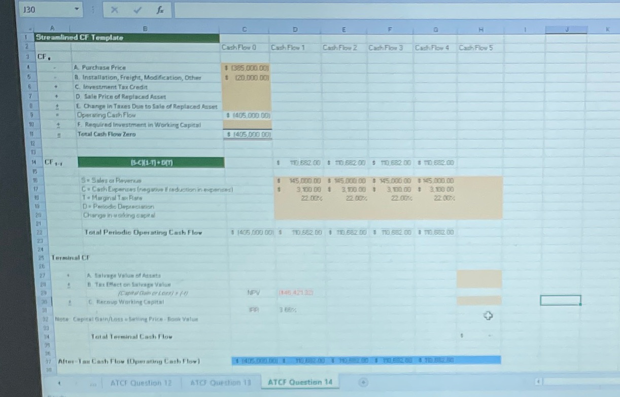 130 X B D E Cash Flow 0 Cash Flow 1 Cash