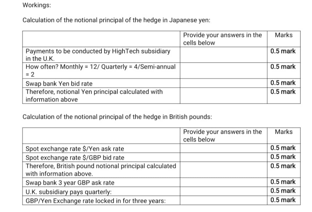 Yen notional principal = GBP notional principal = BANK CURRENCY SWAP INTEREST