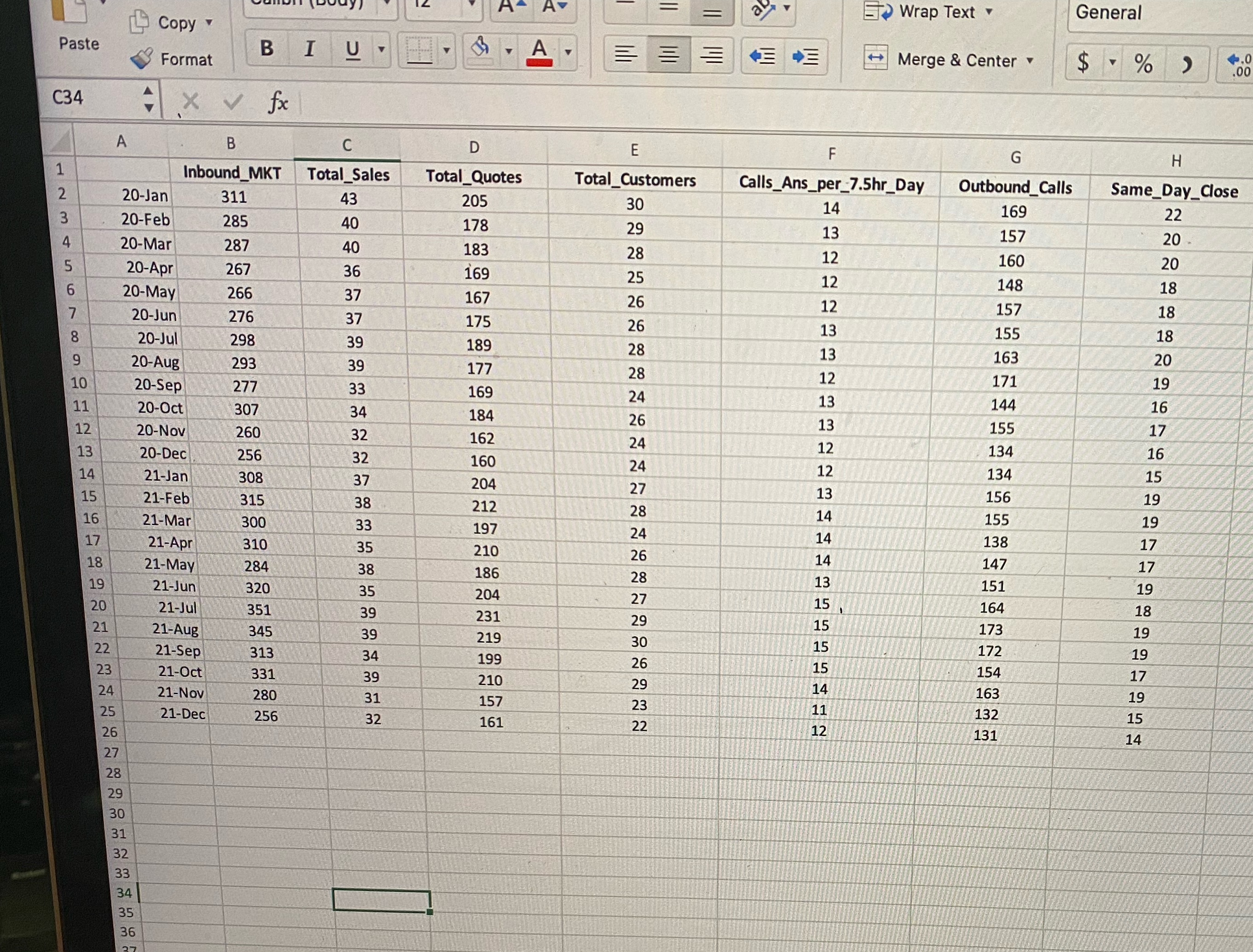 N Copy Paste B I U Format A A Wrap Text General