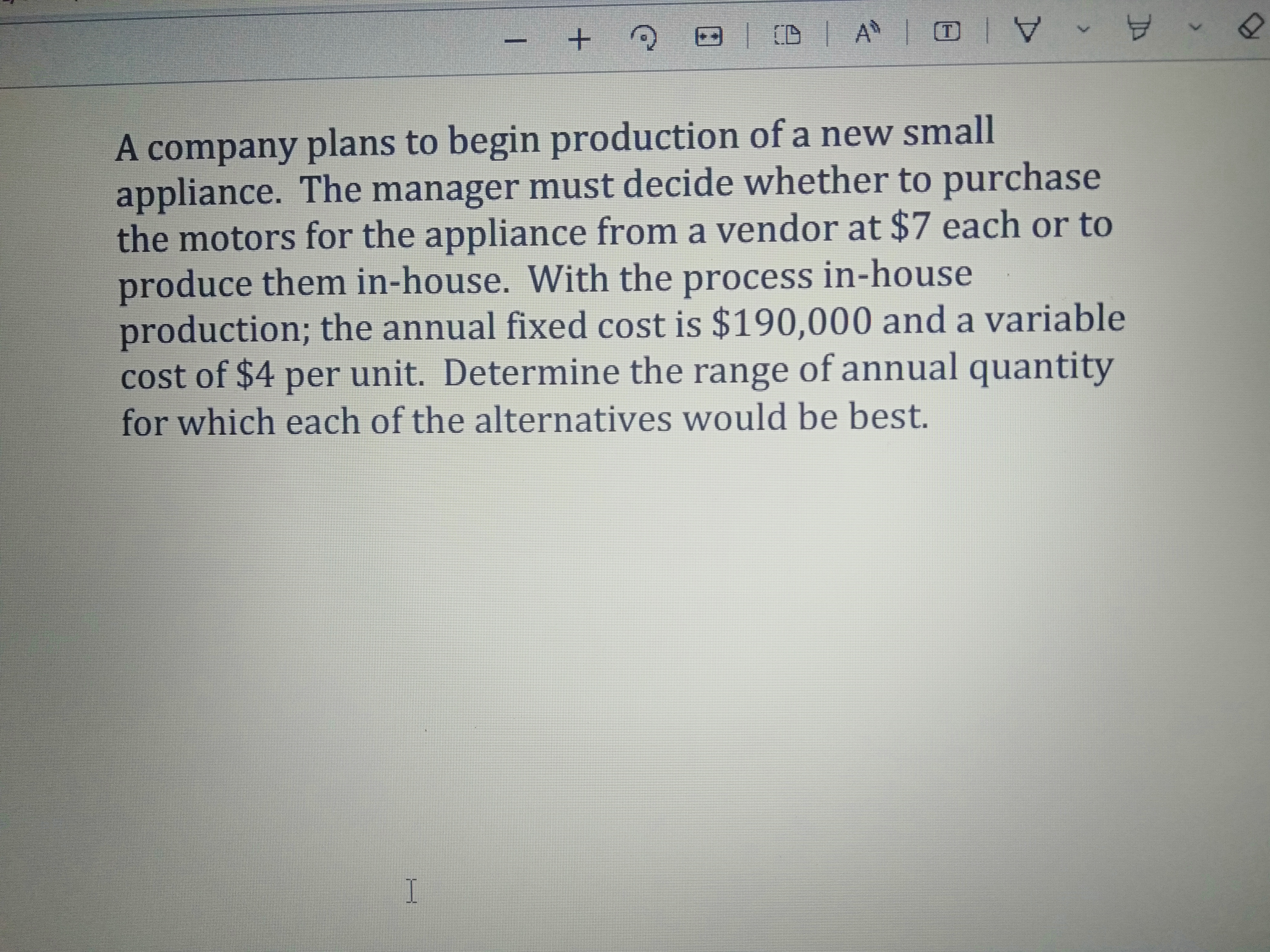 I + e DA VY A company plans to begin production of