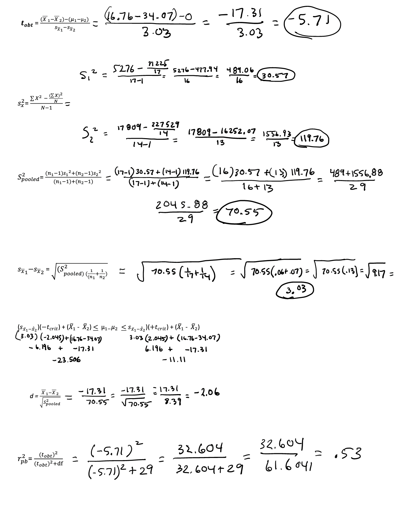 (S-x)(-tcrit) + (1 - X) - S-x2)(+tcrit) + ( - X2) d=