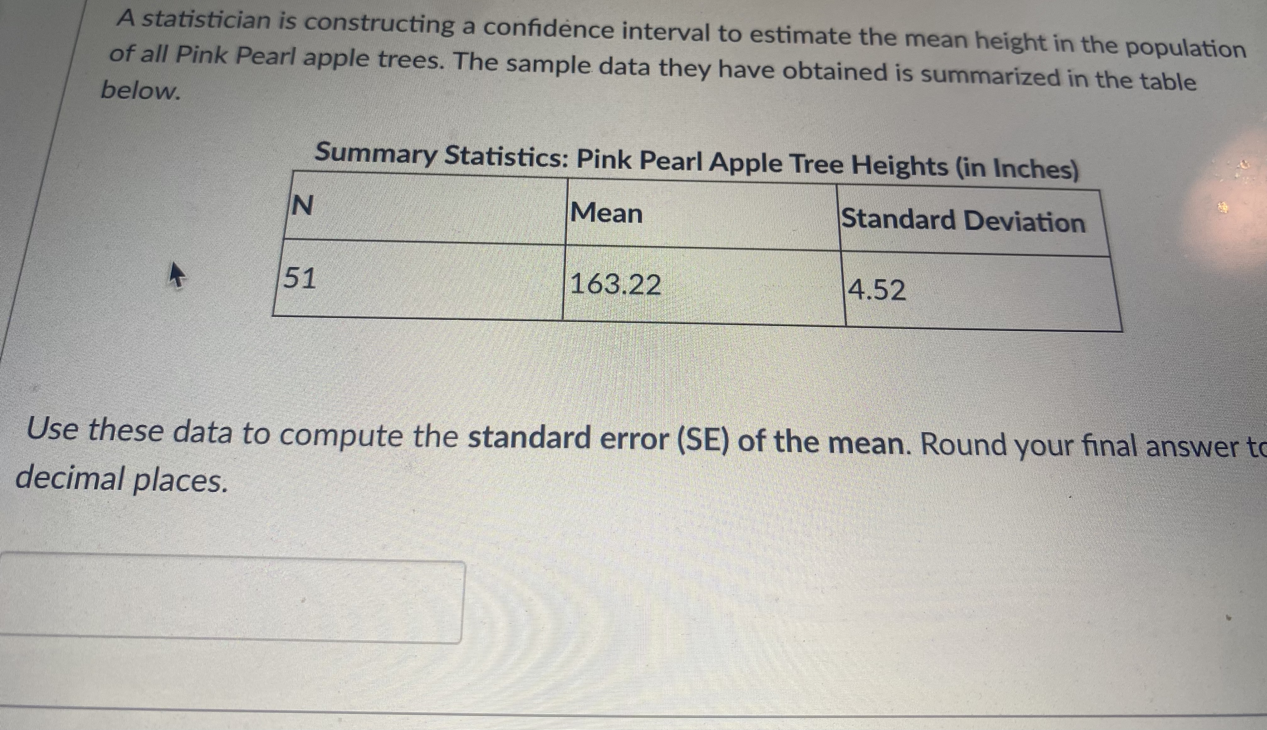 proportion of 0.551 was observed. Because the sample size was large, the