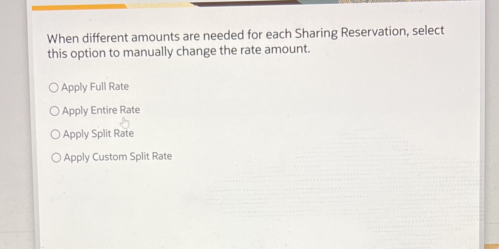 When different amounts are needed for each Sharing Reservation, select this option