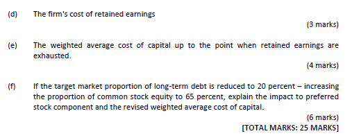 capital structure which is composed of the following sources and target market