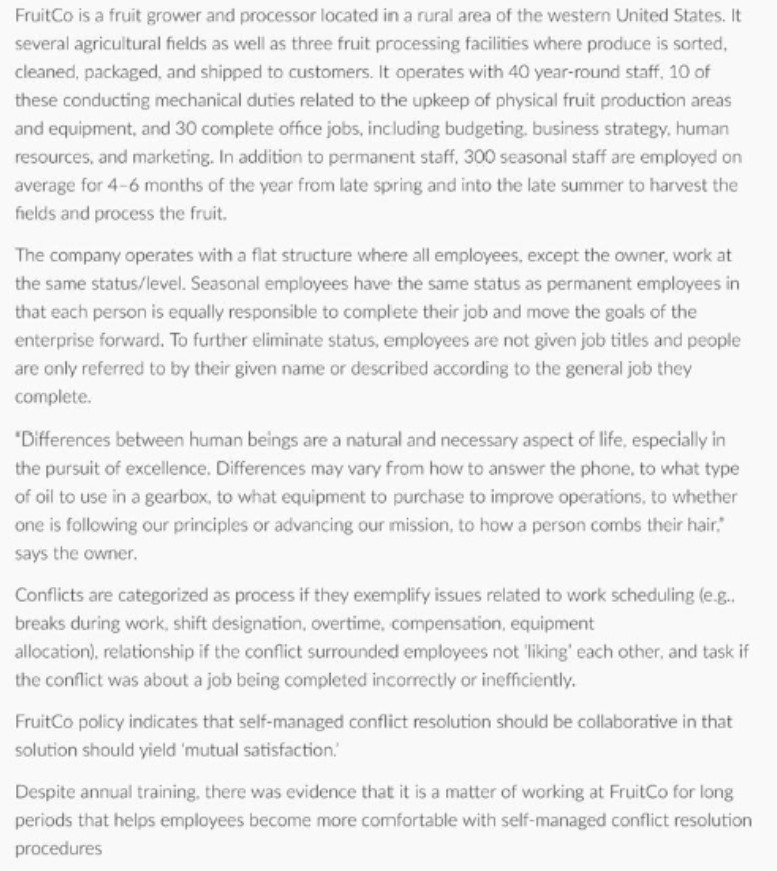 FruitCo is a fruit grower and processor located in a rural area