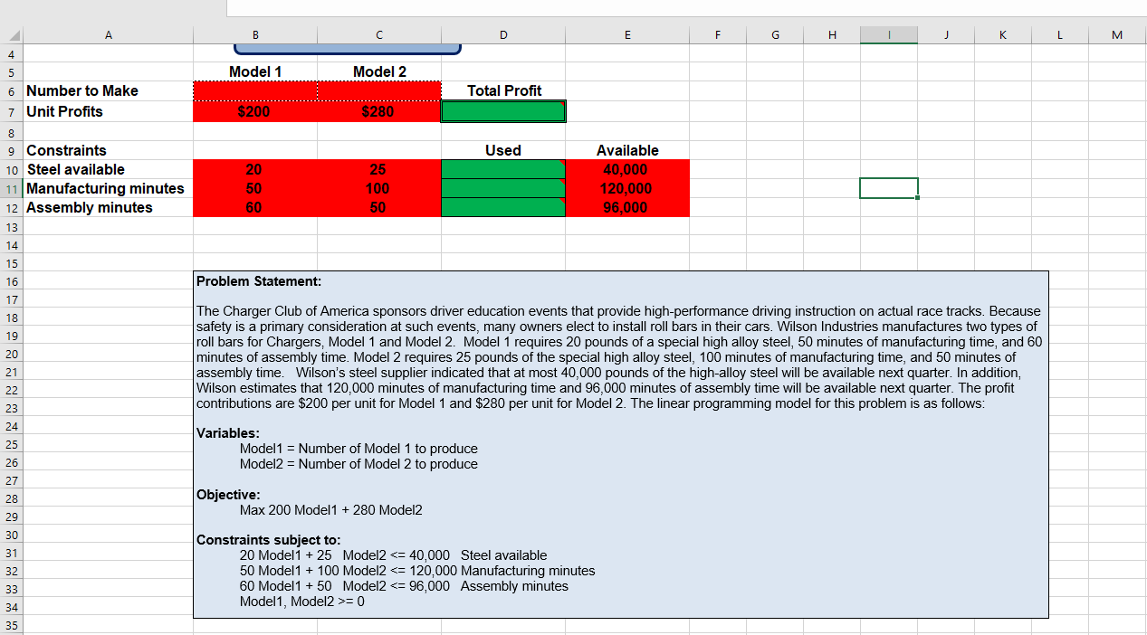 and the modeling of a Linear Programming Model Problem. Carefully read the