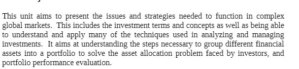 This unit aims to present the issues and strategies needed to function