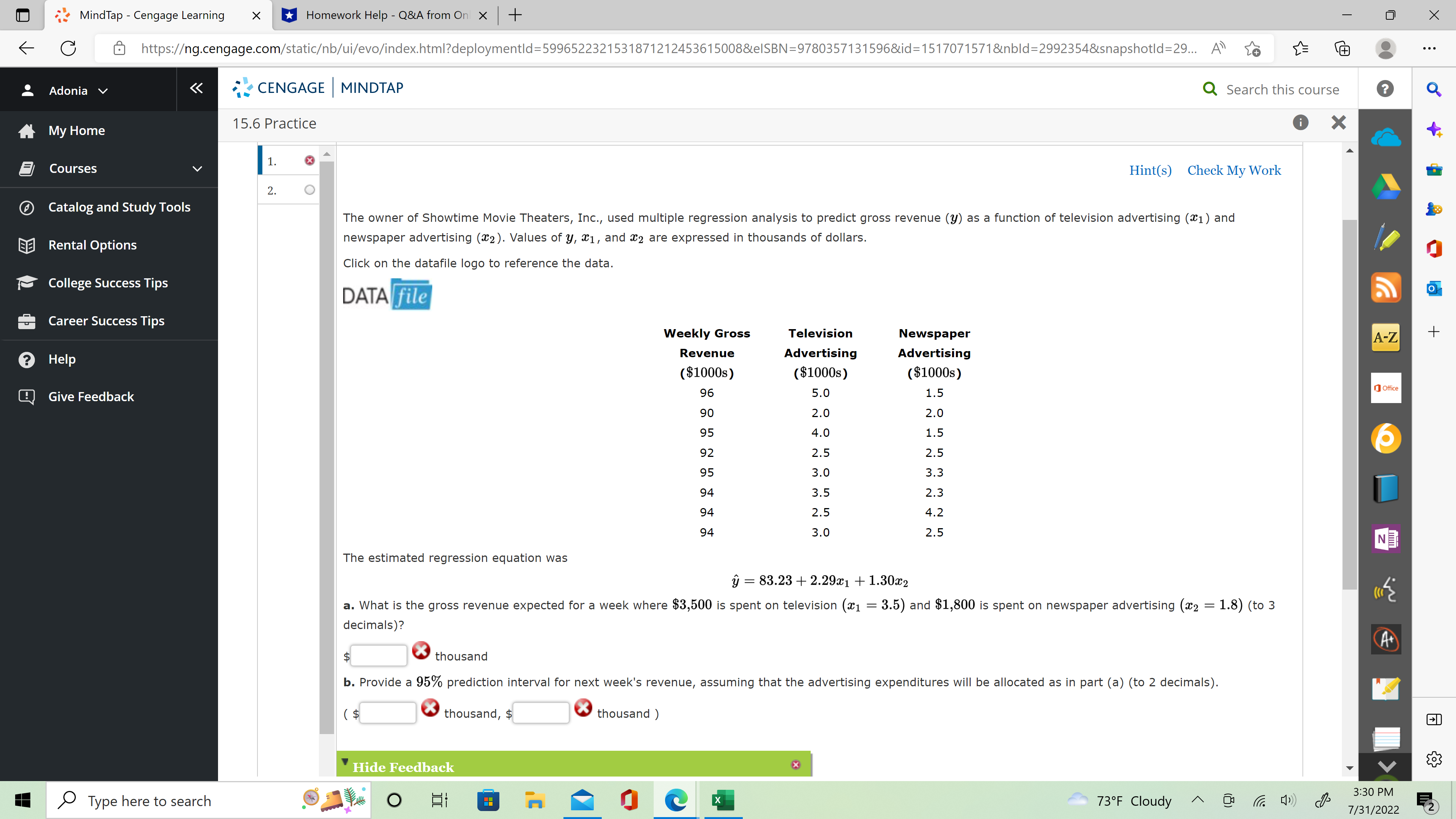 C MindTap - Cengage Learning Homework Help - Q&A from On X