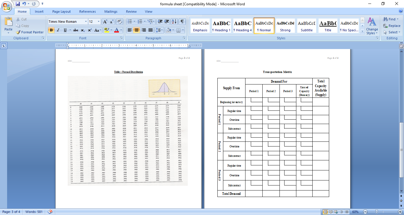Page: 1 of 4 Words: 581 Mailings Review View 12 Times New