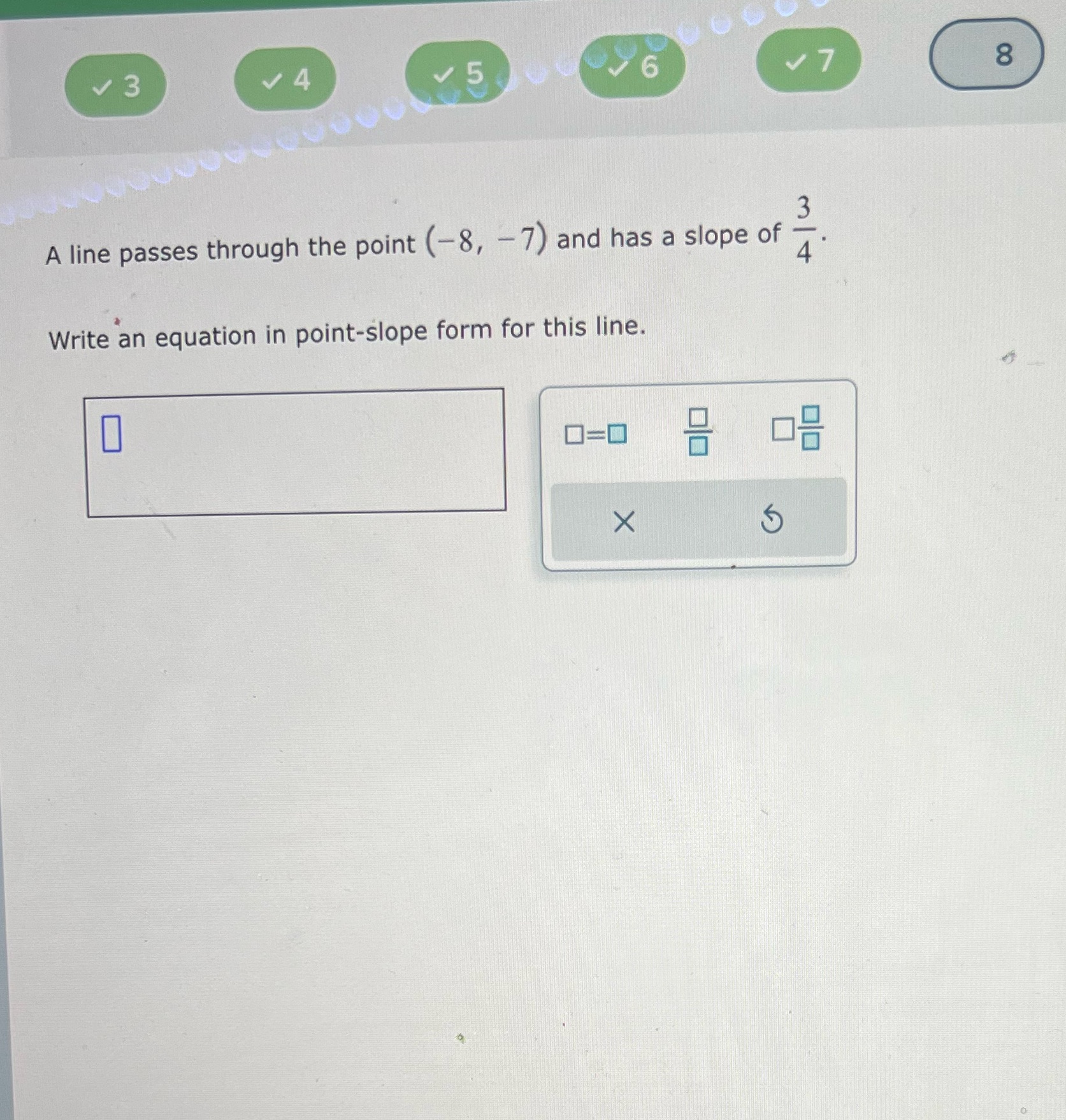 3 4 5 6 7 8 3 A line passes through the