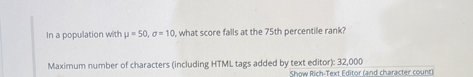 In a population with = 50, = 10, what score falls at
