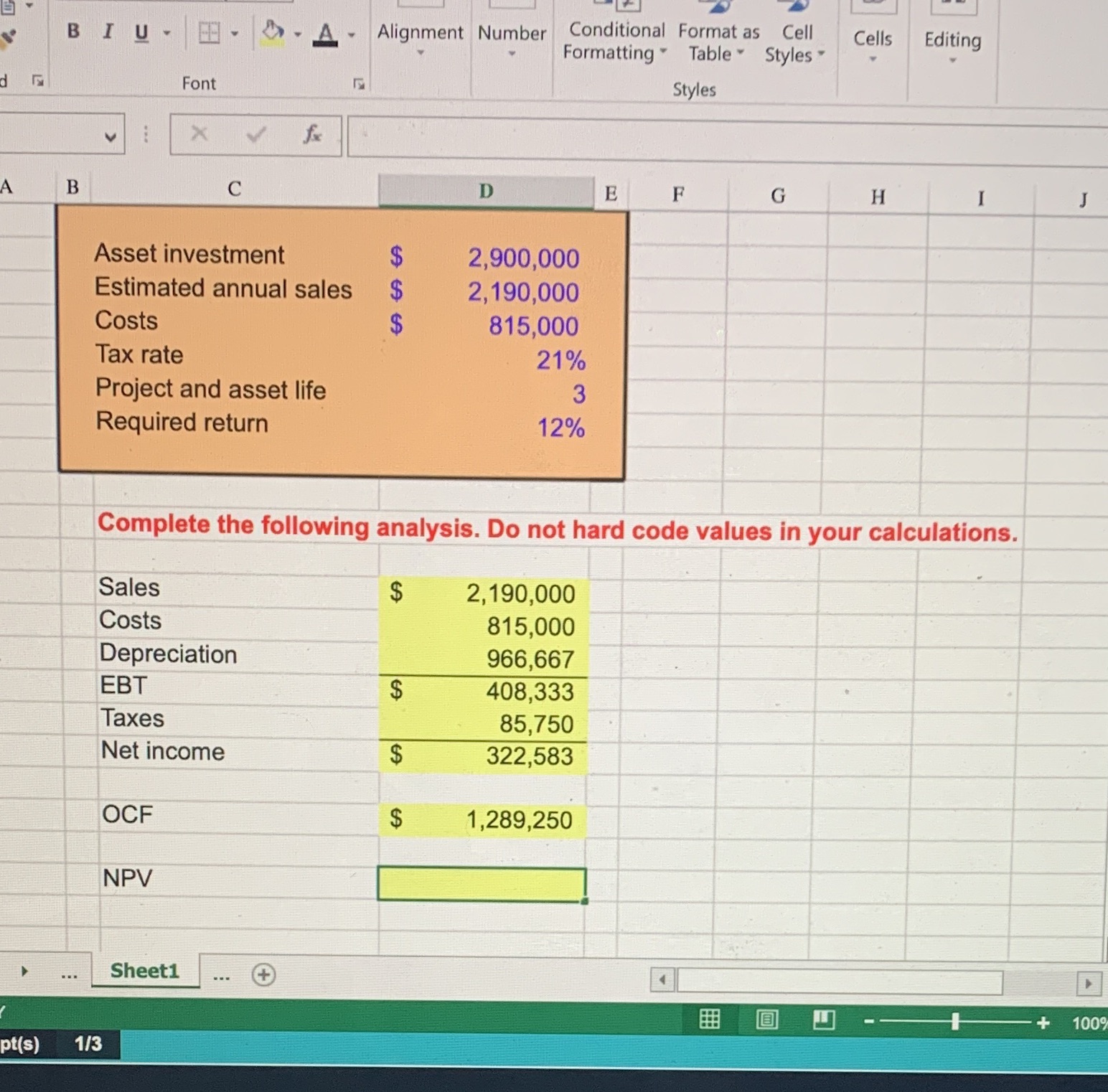 d BIU EE Font A B X fx C E Alignment Number