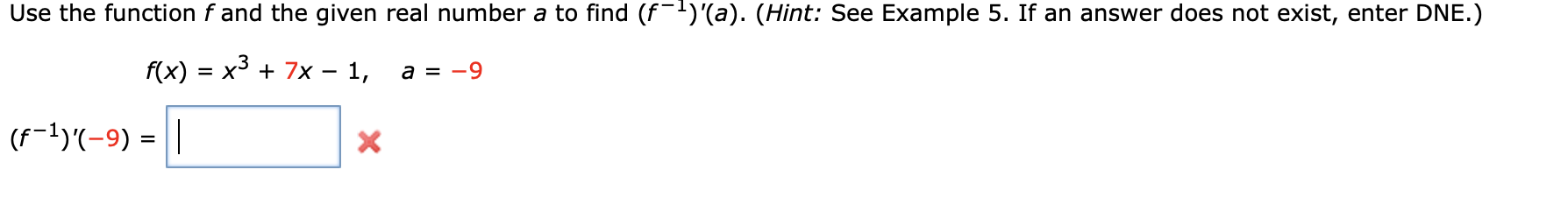 Use the function f and the given real number a to find