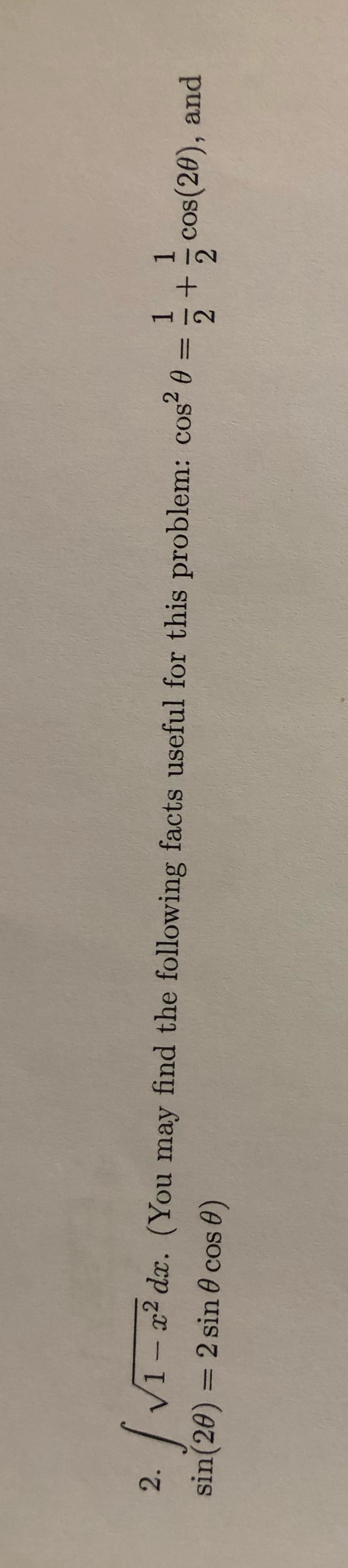 / cos = 2. 1-2 da. (You may find the following facts