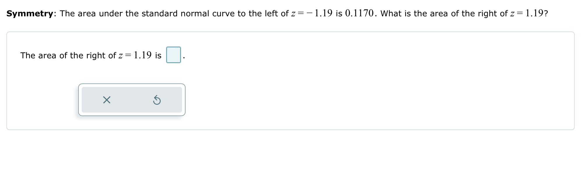 at least four decimal places. Part: 0 / 2 Part 1 of