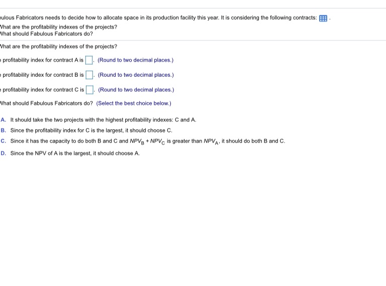 bulous Fabricators needs to decide how to allocate space in its production