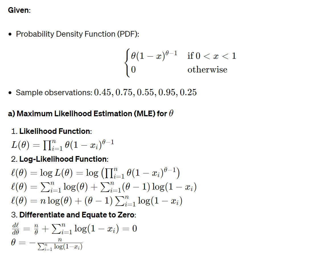 Given: Probability Density Function (PDF): J0(1-x)- if 0 < x < 1