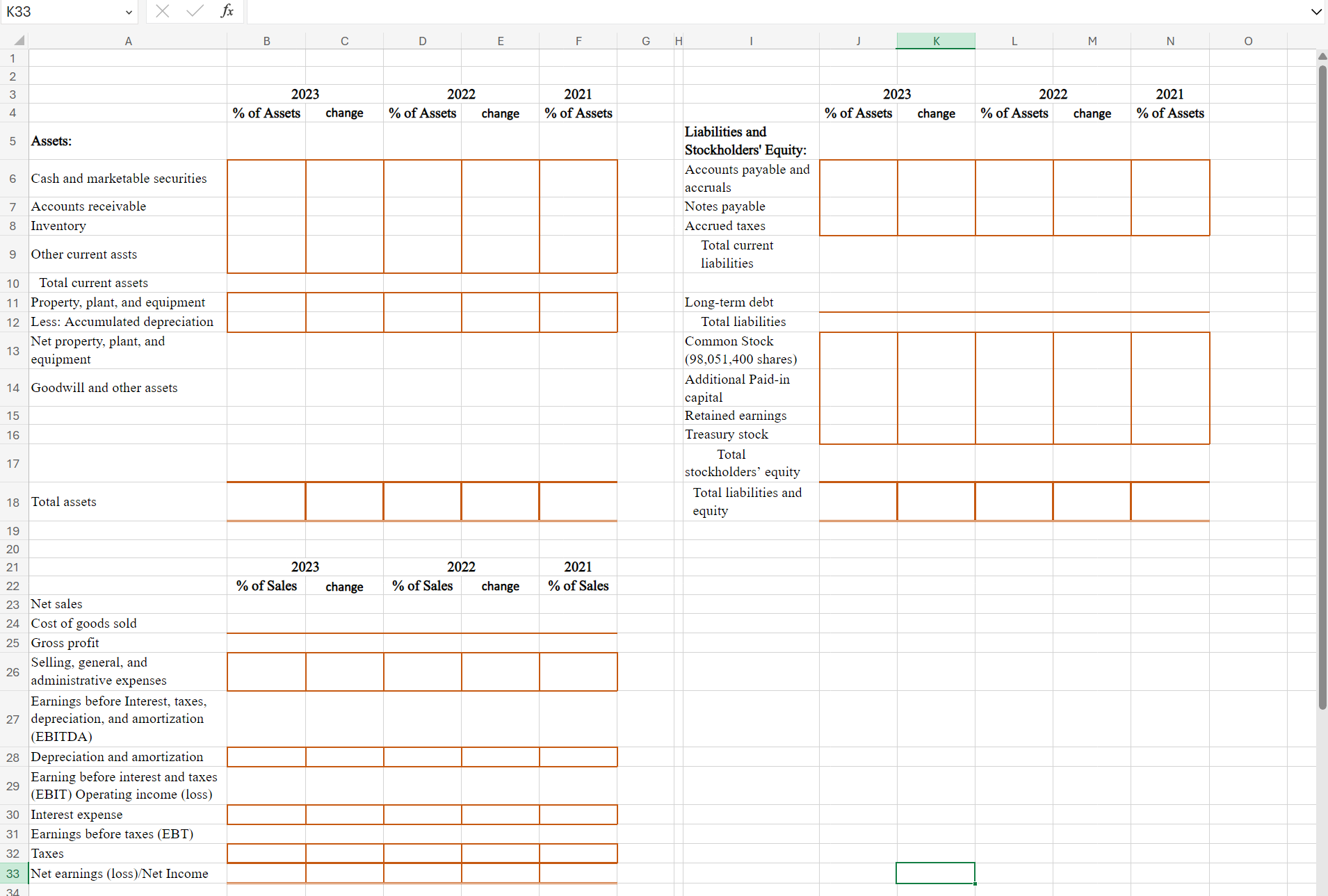 balance sheet and income statement for the client company, Largo Global Inc.