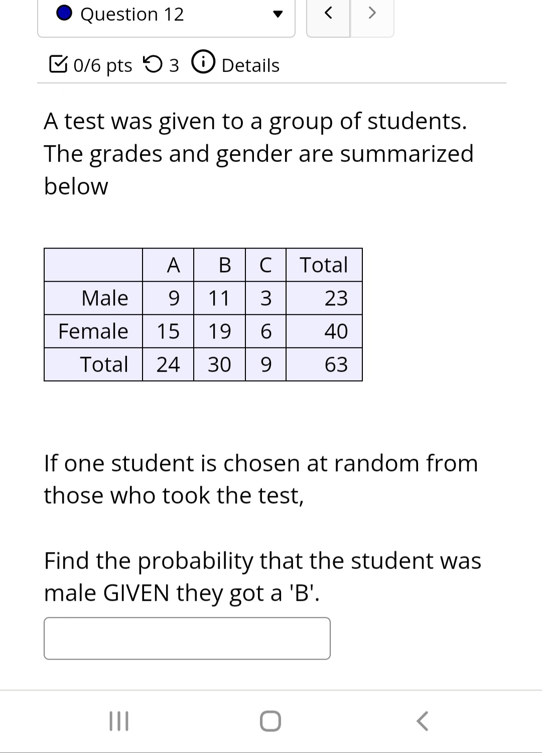 Total 21 28 00 8 57 If one student is chosen at