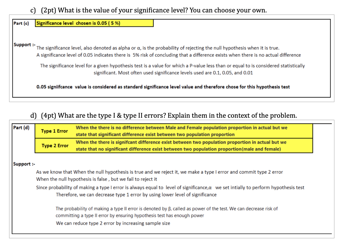 units of graduating? 2.) Hypothesis Testing: Part (a) a) (6pt) Decide on