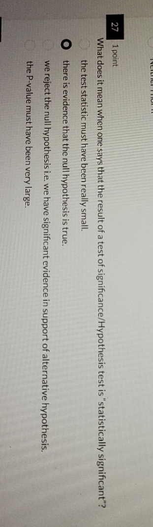 INCILIICT THION 27 1 point What does it mean when one says