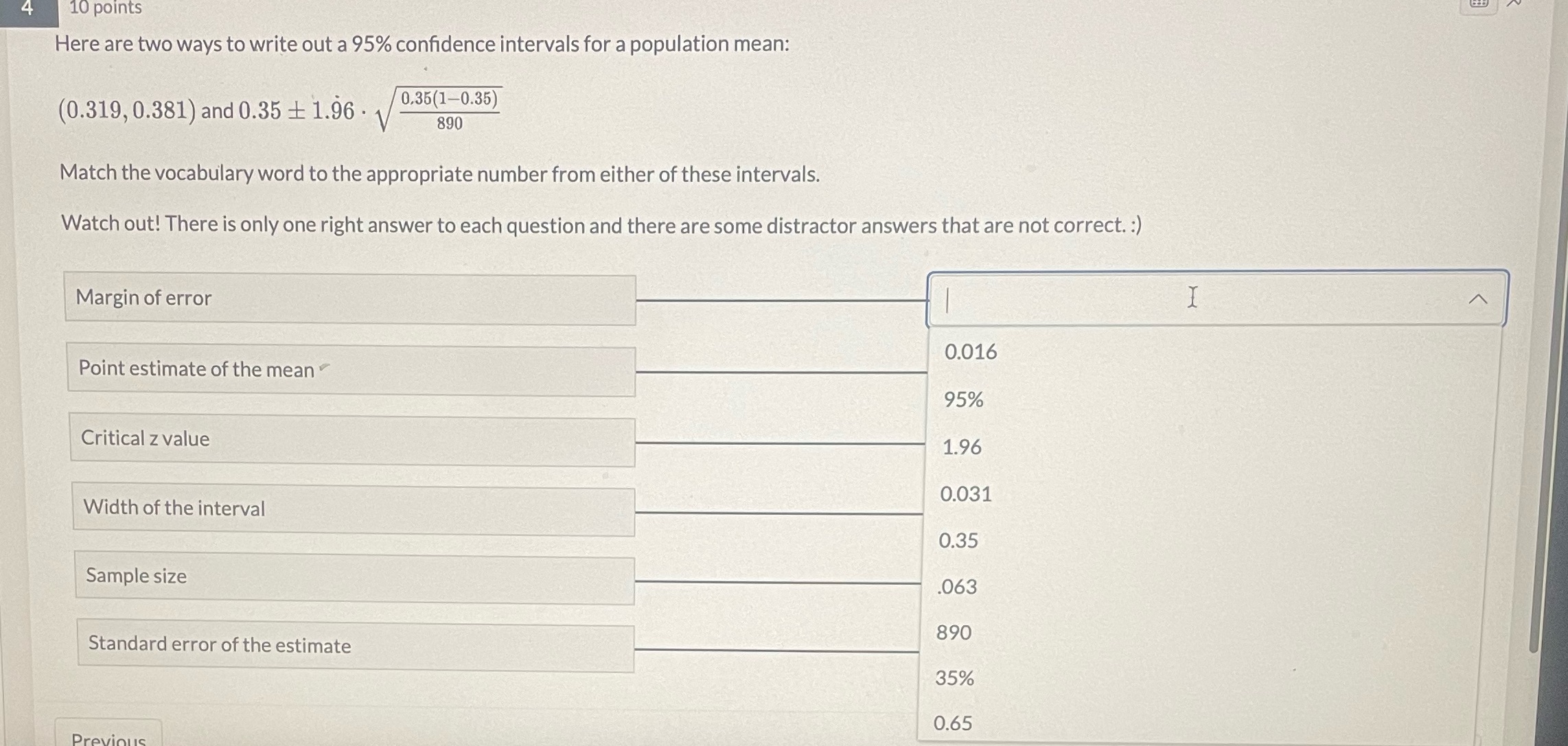 + 10 points Here are two ways to write out a 95%