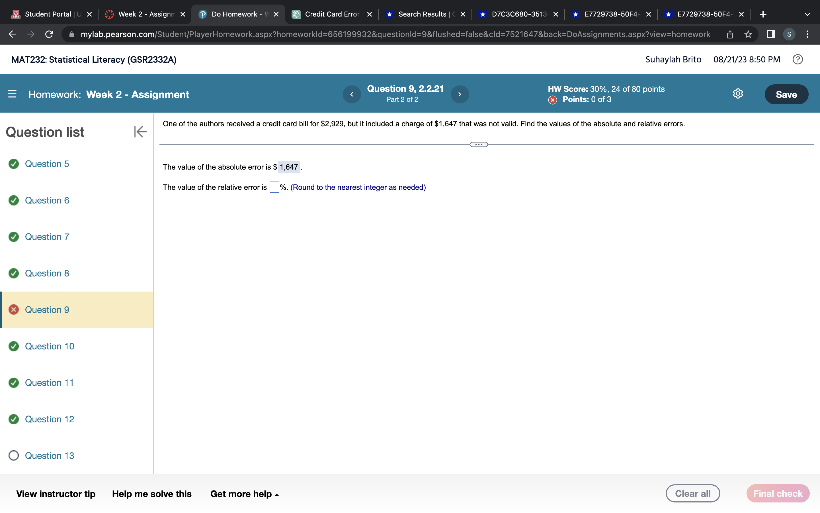 Student Portal | U X Week 2 - Assignm X Do Homework