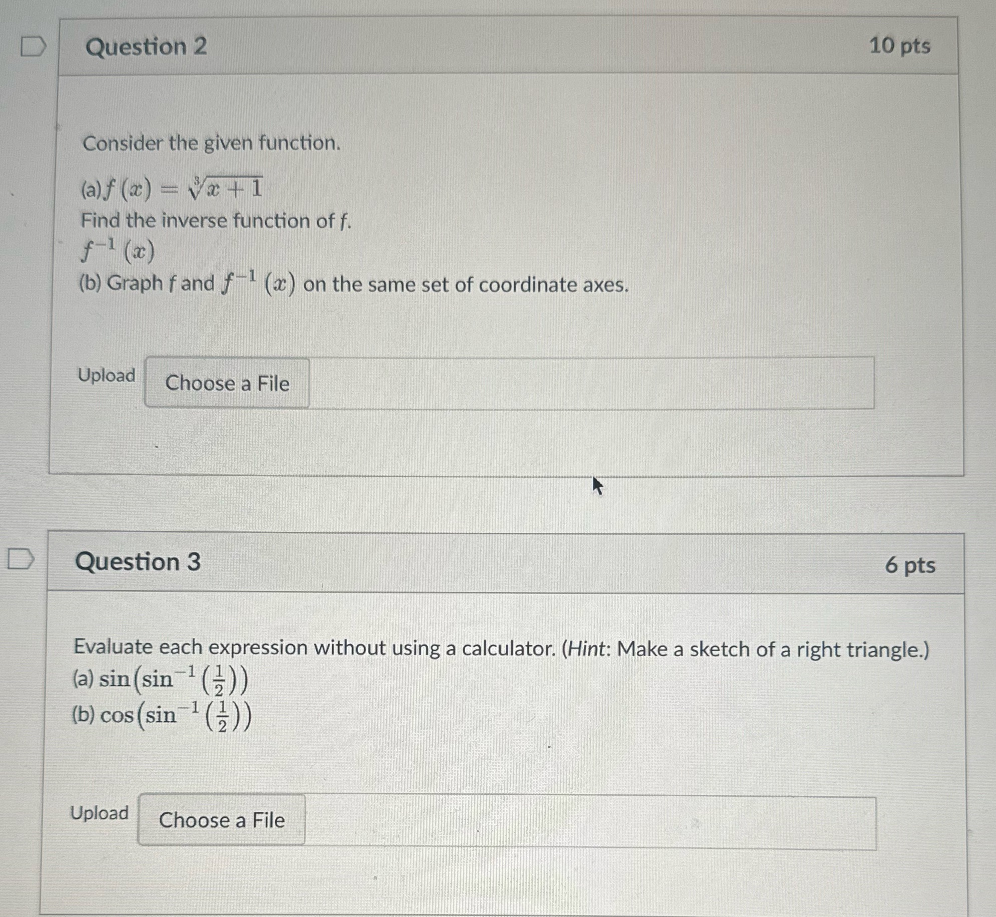 D Question 2 Consider the given function. (a) f (x) = x+1