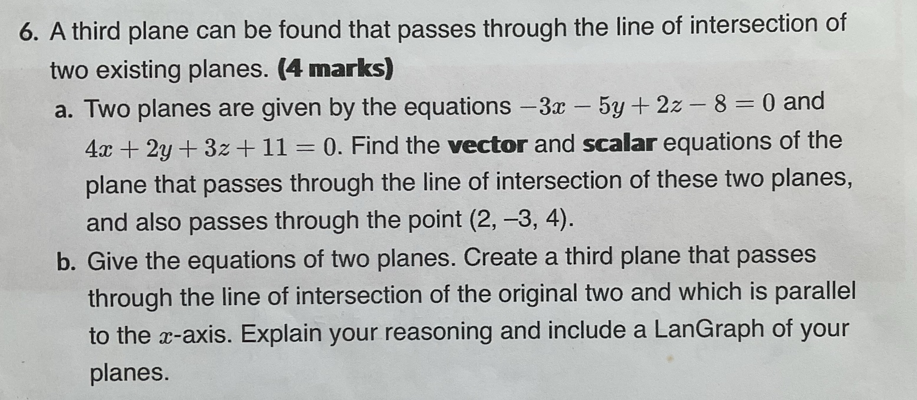 6. A third plane can be found that passes through the line