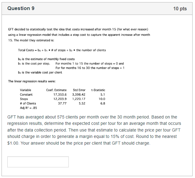after month 15 (for what ever reason) using a linear regression model