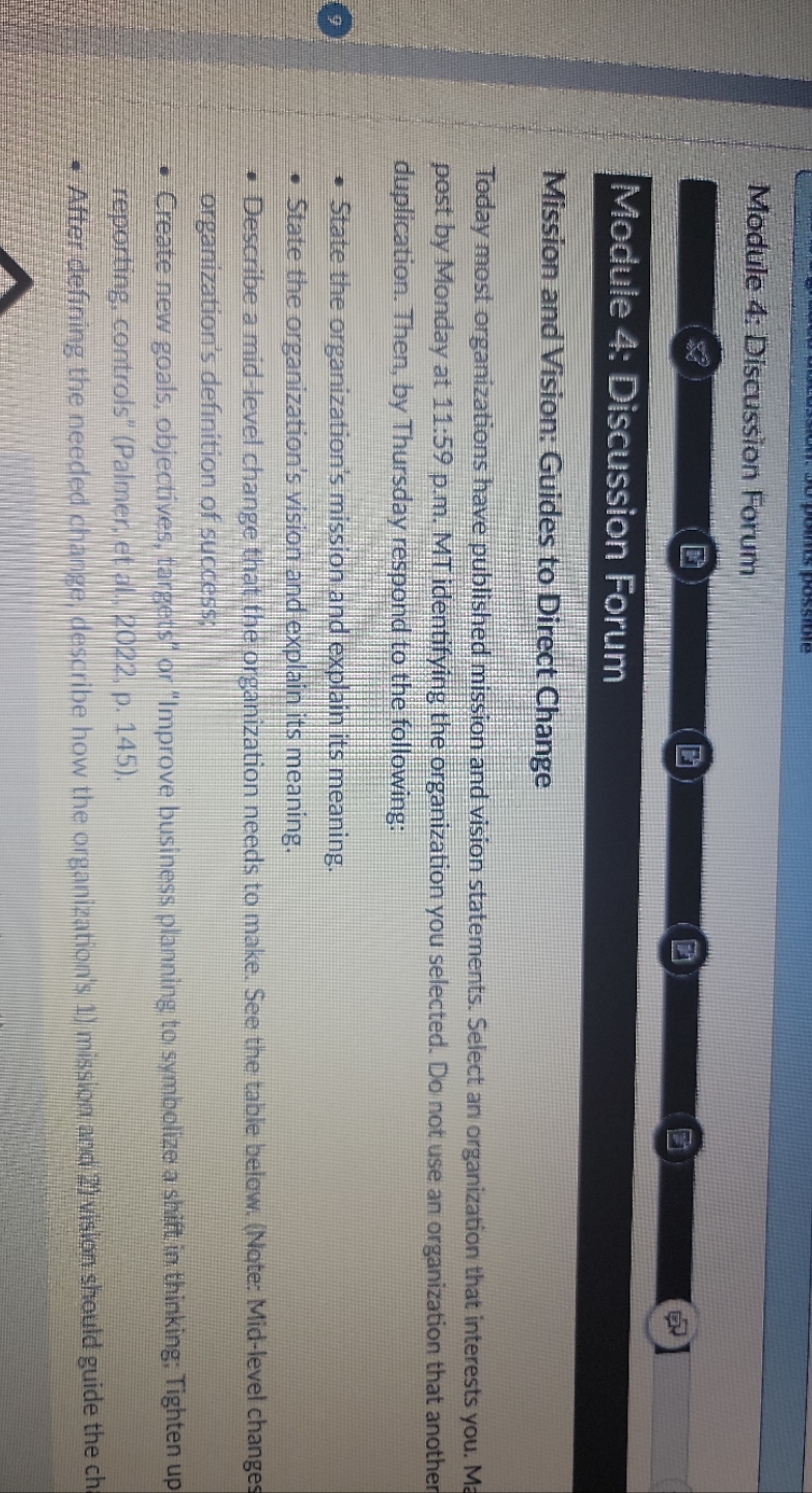 POIALS possible Module 4: Discussion Forum Module 4: Discussion Forum Mission and