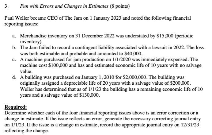 3. Fun with Errors and Changes in Estimates (8 points) Paul Weller