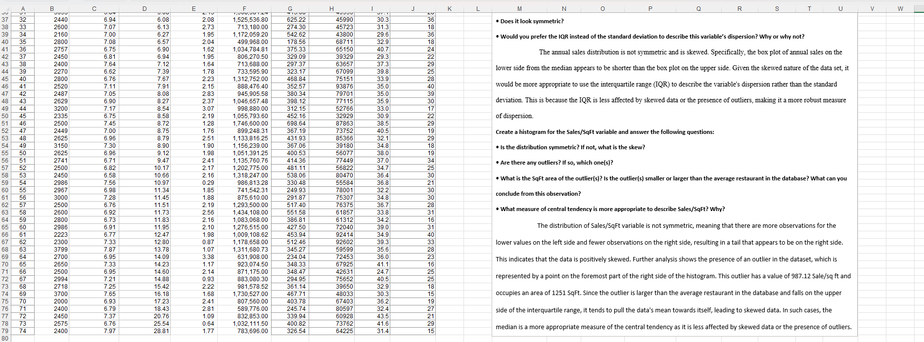 = 74 restaurants) E F G H J K L M N