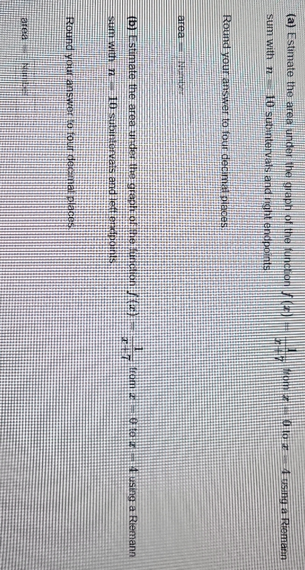 (a) Estimate the area under the graph of the function (z) 45