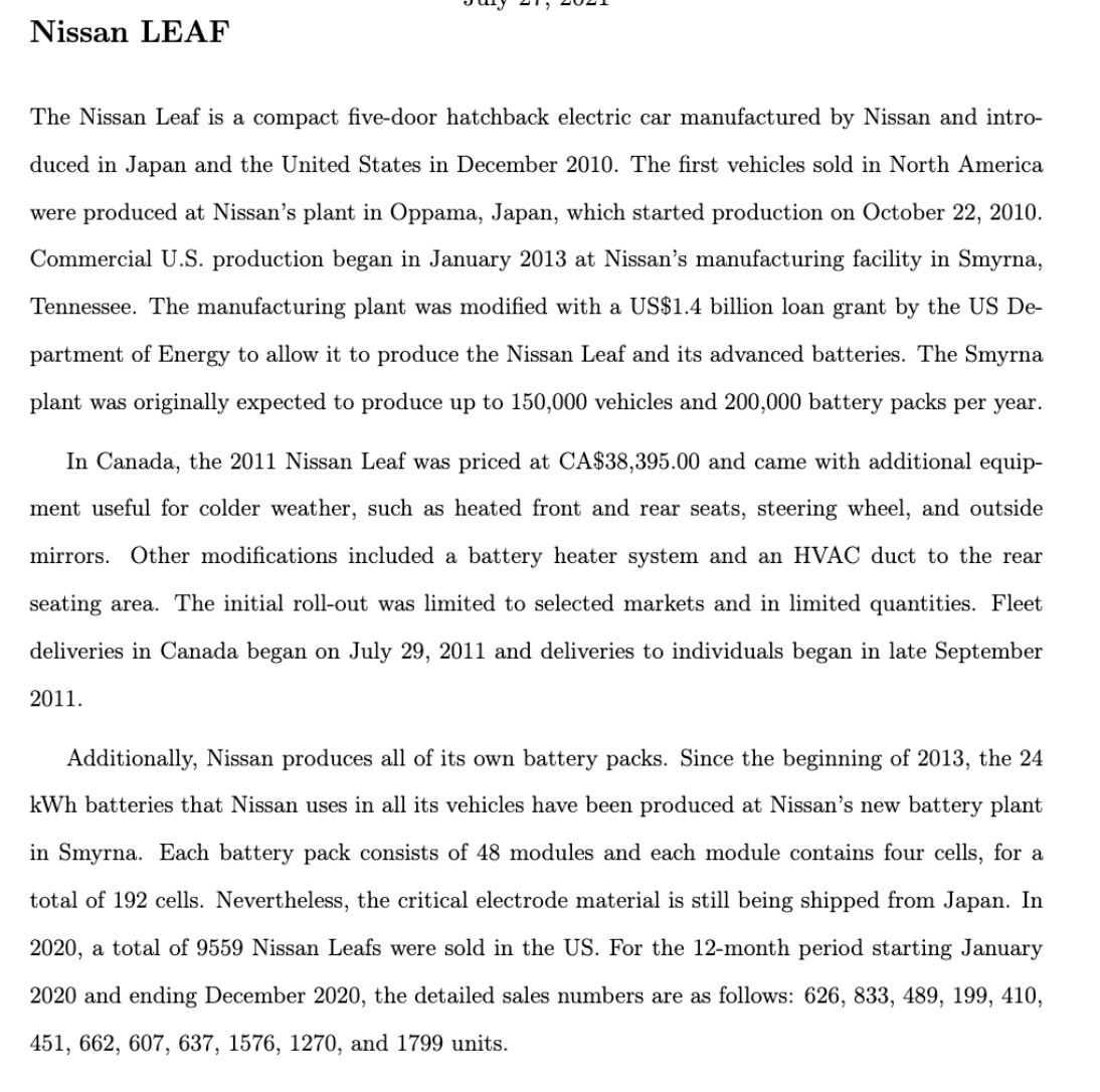 from Japan. Although cars are now assembled in the US, some components