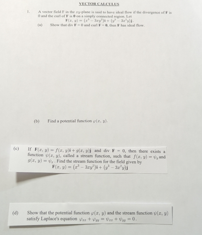 VECTOR CALCULUS A vector field F in the xy-plane is said to
