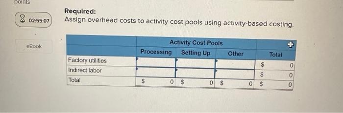 pools-Processing, Setting Up. and Other. The company's overhead costs, which consist of