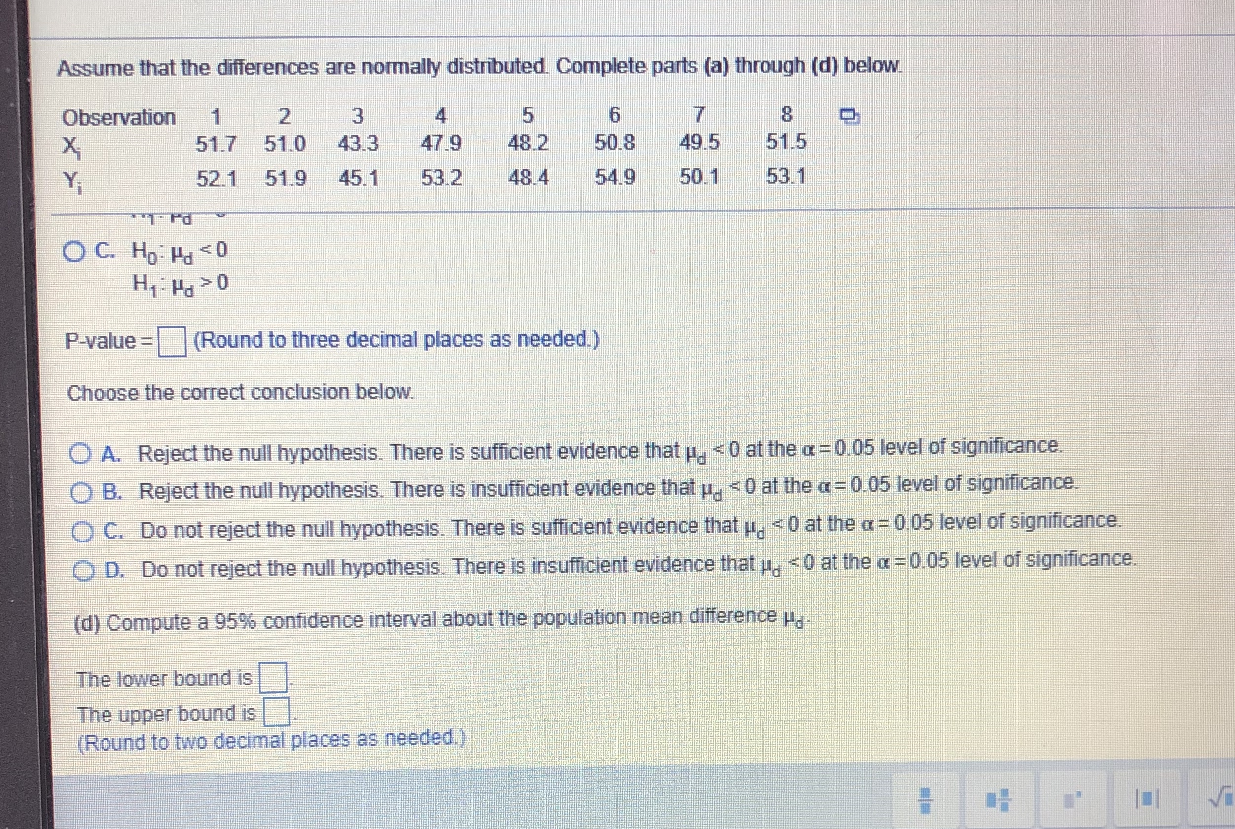 below. X Y Observation 1 2 51.7 51.0 3 4 5 6