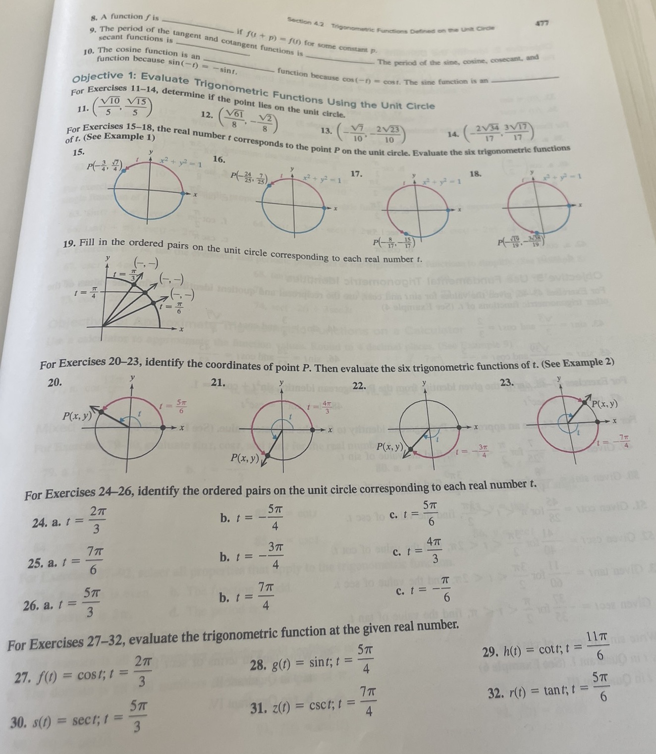 8. A function fis Section 4.2 Trigonometric Functions Defined on the Unit