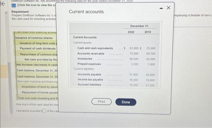Inc's statement of cash flows using the indirect method to report operating